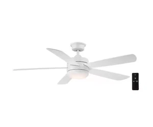 Hampton Bay Averly 52In. Integrated LED Ceiling Fan W/Light & remote Matte White - Picture 1 of 9