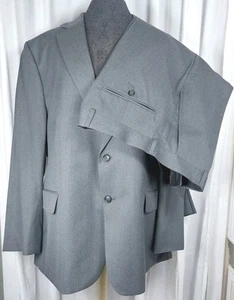 Stafford Travel Suit Charcoal Gray Wool Poly Classic Fit 46S Slacks 38x32 MINT - Picture 1 of 15