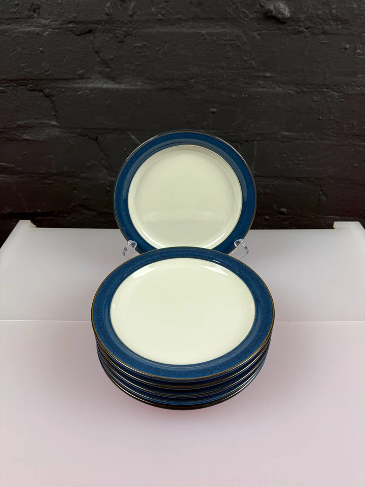 6 x Denby Boston Blue Tea Side Plates 2nd Quality 7.25" Wide 3 Sets Available - Image 1 of 4