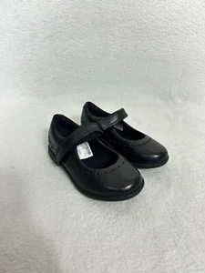 Clarks, Girls Black Leather Etch Craft School Shoes, Size 7H - Brand New - Picture 1 of 6