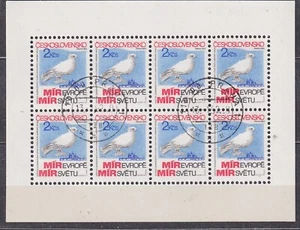 CZECHOSLOVAKIA 1983 SC#2465 USED Sheet, World Peace and Life Congress, Prague. - Imagen 1 de 1