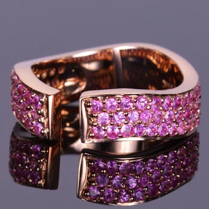 Miriam Marta Pink Sapphire Finger Cuff in 14k Rose Gold - Picture 1 of 4