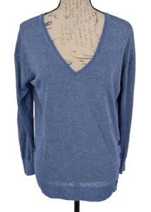 J. CREW Leinen Viskose Pullover klein blau transparent Netz Noppen Strick schön - Bild 1 von 12