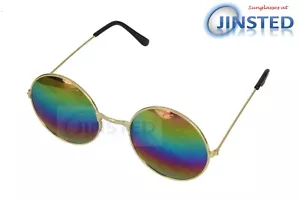 Multicolor Gafas de Sol Redondas Plata Marco Círculo Lente UV400 Protección - Bild 1 von 3