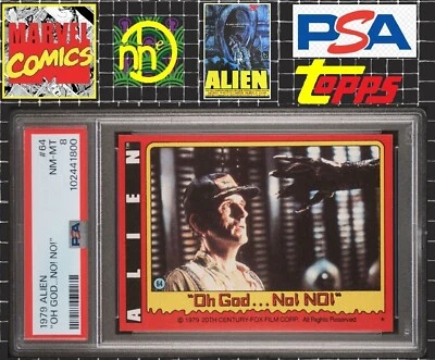 1979 Topps Alien - 64 Brett / Oh God....No! No! - PSA 8 NM-MT - Image 1 of 4
