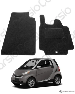 for Smart For Two 2007 (57) to 2014 Tailored Black Trim Car Mats 2 Piece Set - Image 1 of 4