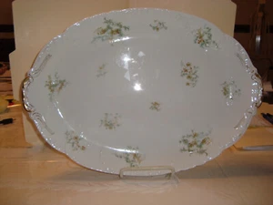 Haviland Limoges Blue Flowers Oval Serving Platter Tray, 1888-1896, France - Picture 1 of 8