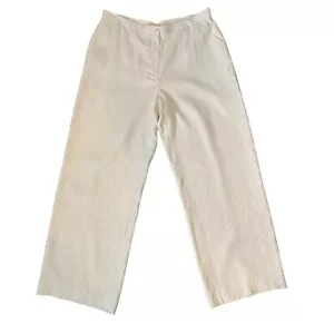 Lauren Ralph Lauren Damen gestreifte Acetat & Seide Hose Größe 16 Madison Weite - Bild 1 von 9