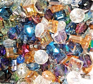 200 Large Crystal Beads Faceted Glass Bead Lot Jewelry Making 12mm - 18mm - Picture 1 of 4