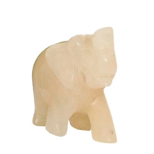 74g - Statua Elefante Buona Fortuna per Arredamento Casa Giada Giallo Naturale Opera d'Arte - Foto 1 di 5