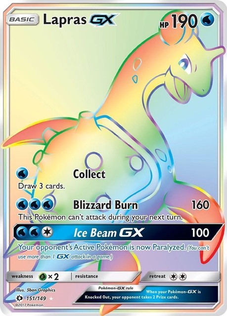 Carta Pokemon Lapras Gx Ultra Raro Original Pt + 50 cartas