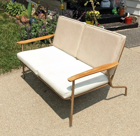 Vintage Mid Century Modern 50's 60's COSCO 2 Seater Loveseat Couch Sofa RARE Cover