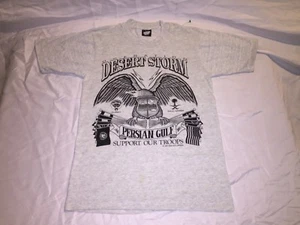 Vintage Desert Storm Eagle Marines Army Troops 90s Screen Stars Soft Shirt Small - Picture 1 of 6