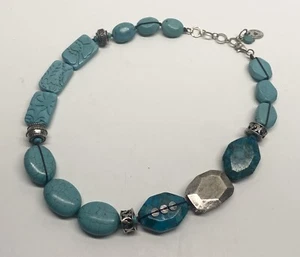 Chunky SILPADA N2163 Turquoise/Magnasite/Howlite Sterling Silver Beaded Necklace - Picture 1 of 1