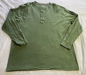 Outdoor Life Wilderness Sueded Henley Shirt Mens 2XL Green Long Sleeve Cotton EC - Picture 1 of 10