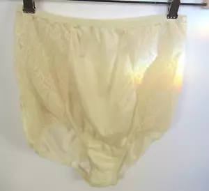 Vintage Oma Höschen elfenbein Spitze Pilz Zwickel Nylon Größe 7 USA durchsichtig - Bild 1 von 6