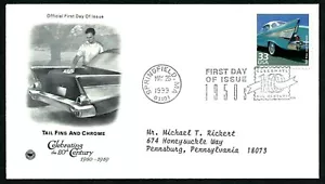 USA, SCOTT # 3187-G, ARTCRAFT FDC COVER OF TAIL FINS & CHROME, OLD CARS 1950's - Picture 1 of 1