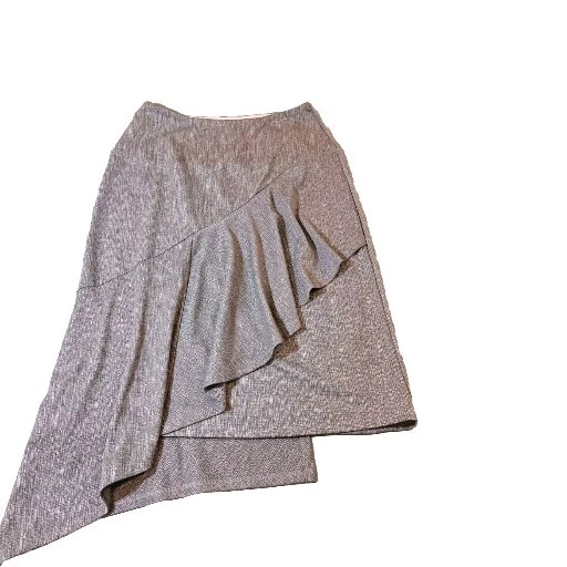 Falda Athena Marie Dobladillo Asimétrico Grande Gris Claro En Capas Elastizada Foto 1 de 4