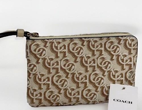 COACH Bracciale donna con zip e stampa monogramma logo (gesso oro)