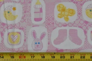 22" Long, Yellow Pink & White Baby-Print Flannel, Jo-Ann, P7856 - Picture 1 of 6