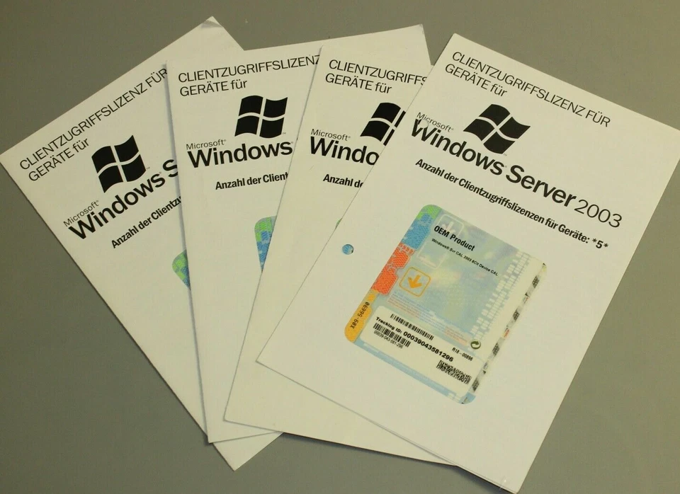4 x 5 Microsoft Windows Server 2003 License Pack - Geräte - Deutsch - Bild 1 von 1