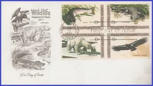 USA5 #1427-30 U/A ARTMASTER FDC BL4 Wildelife Conservation - Bild 1 von 1