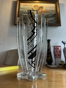 Jarrón antiguo Art Deco de cristal checo Karl Palda - Imagen 1 de 12