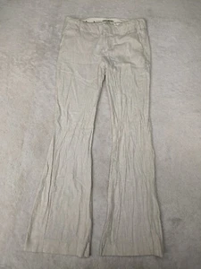 Banana Republic Martin Fit Womens 4 Gray Candy Stripe Pants Linen Blend Flare - Picture 1 of 10