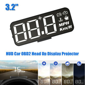 3.2inch Car HUD OBD2 Gauge Head Up Display Projector Speedometer Water Voltmeter