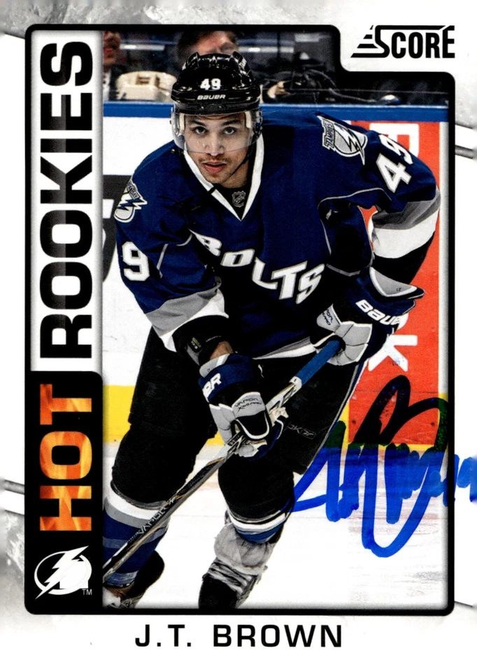 J.T. Brown - Signed 2012-13 Panini Score Hot Rookies Card #528 - Lightning - Image 1 of 2
