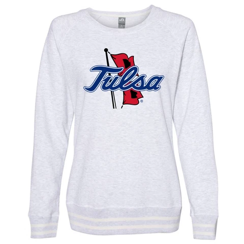 Venley Official NCAA Tulsa Golden Hurricane Women's Sweatshirt w/ Striped Edges Cover
