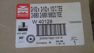 WROT Copper W-40245 2" C x 1" C x 2" C TEE Mueller Nibco W40245 - Picture 1 of 3