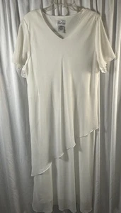 Ultra Kleid New York, Lagenlook, V-Ausschnitt, kurze Ärmel, weiß, Gr: 22W, 82-34 - Bild 1 von 14