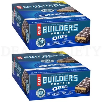CLIF BUILDERS Barritas Proteicas Sabor OREO 20g Proteína Vegetal 12ct Lote de 2 Foto 1 de 3