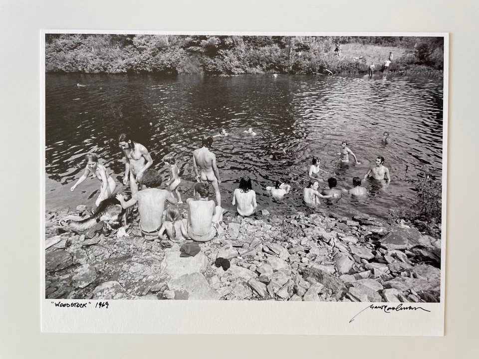 Fotografía de Woodstock firmada por el Barón Wolman 1969 Rolling Stone Rags Hippie Foto 1 de 1