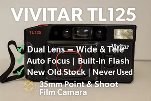 Vivitar TL125 35mm Film Camera NOS | Dual Lens Wide & Tele | New in Box - Picture 1 of 4