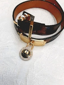 Bracciale Brighton Wrap Love Locks My Flat London girocollo in pelle ghepardo - Foto 1 di 16