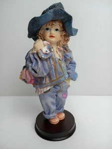 Vintage Cowgirl Hippie Figur 7,25"T Denim Hose Jacke Hut mit Hobo Handtasche 1990er MRH - Bild 1 von 13