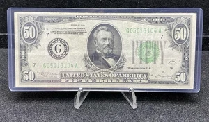 1934 $50 Federal Reserve Note Chicago, Illinois Fifty Dollar Bill. Z90 - Picture 1 of 2
