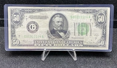 1934 $50 Federal Reserve Note Chicago, Illinois Fifty Dollar Bill. Z90 - Image 1 of 2
