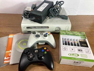 Xbox 360 120GB White Console 2 Wireless Controllers Power Brick AV Cord - Tested - Image 1 of 4