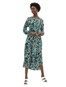 MARKS AND SPENCER M&S Beautiful Animal Print Tie Front Shirt Dress BNWT, UK 12! - Picture 1 of 10