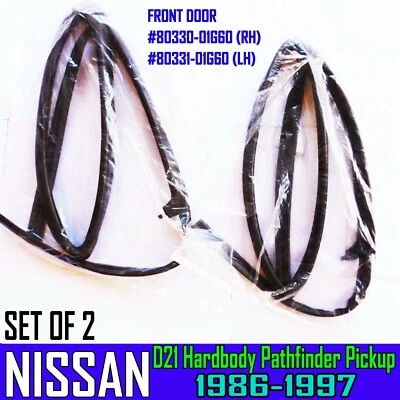 Para Nissan D21 Pathfinder Carrocería Dura VIDRIO VENTANA DELANTERA Canal de Funcionamiento Fieltro GOMA X2 Foto 1 de 4