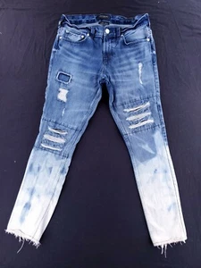 Pacsun Vertical Stretch Skinny Distressed Two Tone Denim Jeans Mens Sz 31x32 - Picture 1 of 9