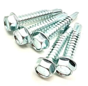 Tornillos de tek de perforación automática de 5,5 mmx32 mm cabeza hexagonal 12 G x 1 1/2" REVESTIMIENTO DE TECHO DE ZINC - Imagen 1 de 7
