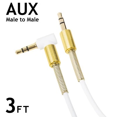 AUX 3 FT 3.5mm  Male to Male Stereo Audio Cable iPhone Android headphone car AUX Foto 1 de 2