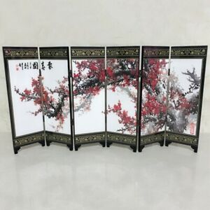 6-Panel Screen Room Divider Wood Folding Partition Home Decoration Gift