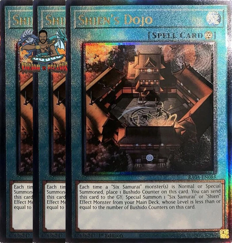 Yugioh! 3x Shien's Dojo RA04-EN088 Ultimate Rare 1st Ed NM - Image 1 of 1