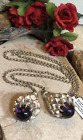7. Vintage Baccarat Sterling 925 Cable chain Purple Lariat Necklace 39", 99.8g
