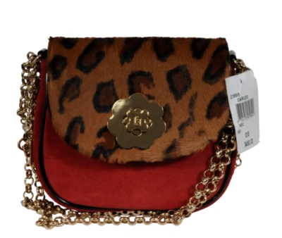 Eric Javits Mujeres Bandolera Rojo Gamuza Pelo de becerro en una cadena Bolso de mano Cartera Foto 1 de 4